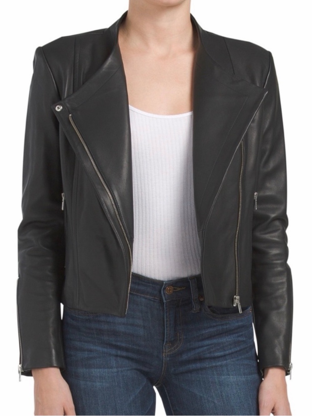 Theory Phelan Lambskin Leather Jacket Black Leather Jacket Size Small S $900